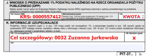 Przekaż 1% podatku dla Zuzanny Jurkowskiej